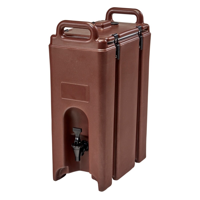 Cambro 500LCD131 Camtainer Plastic Insulated Beverage Dispenser 5 Gal. - Dark Brown