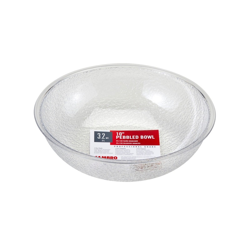 Cambro PSB10 Camwear Bowl, Round, Pebbled, 10" Dia, 3.2 qt