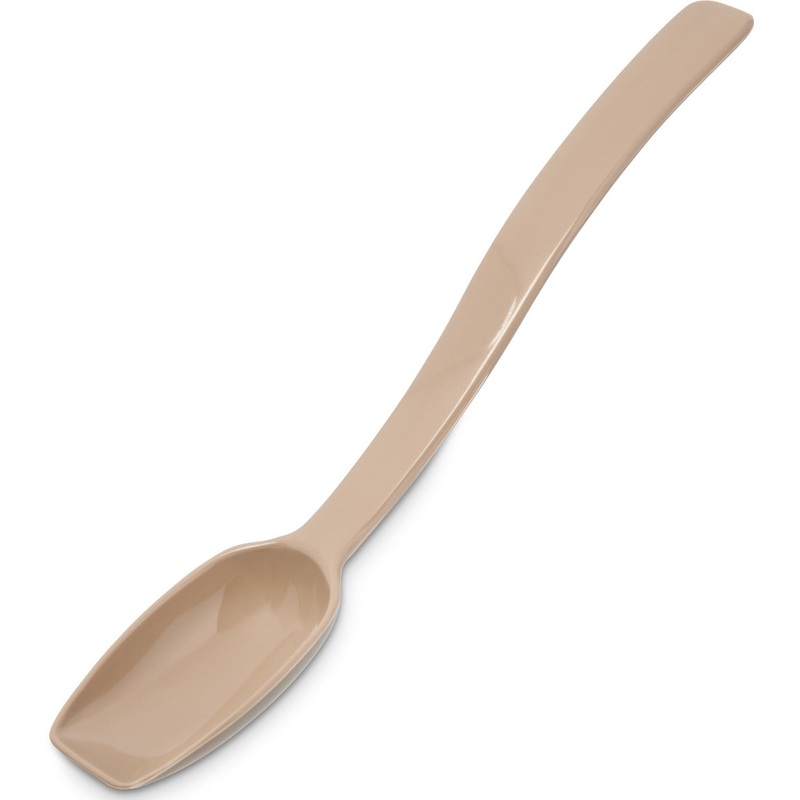 Carlisle 446006 One-Piece Plastic Solid Salad/Buffet Serving Spoon with Notched handle 9" - 1/2 oz. - Beige