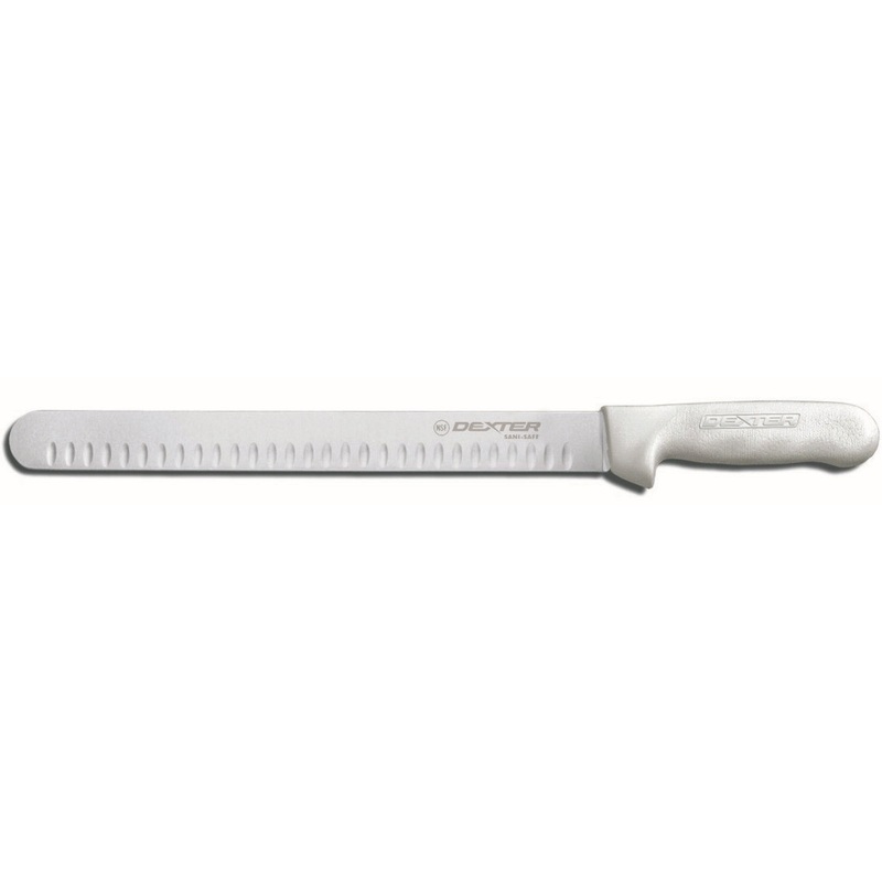 Dexter-Russell S140-12GE-PCP Sani-Safe Duo-Edge Roast Slicer Knife with White Poly Handle 12"