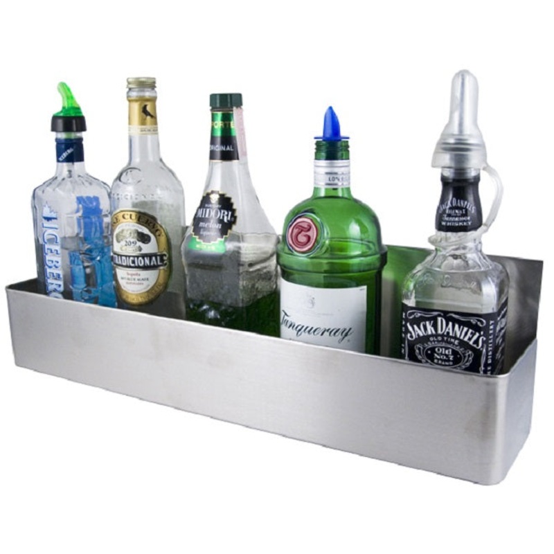 Infra Corp SS-532 Stainless Steel Single Tier Speed Rail 32" - Holds (9) Bottles