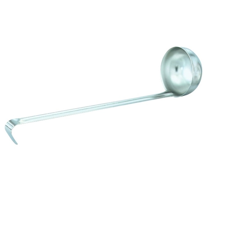 Vollrath 46814 Economy One-Piece Stainless Steel Ladle with 12-1/2" Grooved Hooked Handle 4 oz.