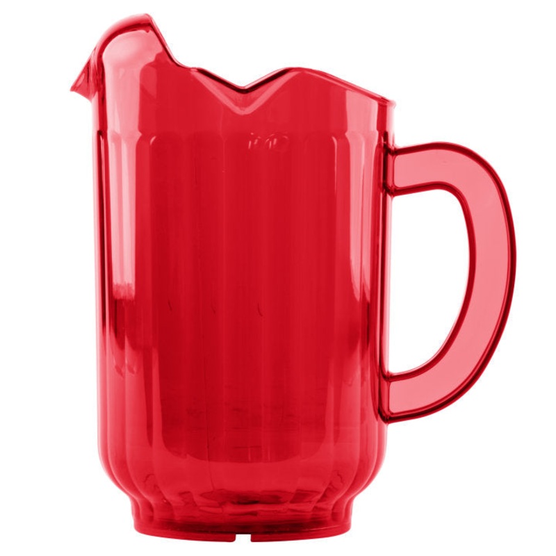 Vollrath 6010-22 Tuffex I Deluxe Three-Lipped Pitcher 60 oz - Red Ruby