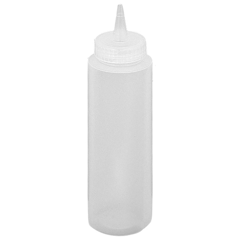 Browne 2103 Dressing Squeeze Bottle with No-Drip Tip 12 oz. - Clear - 12/Case