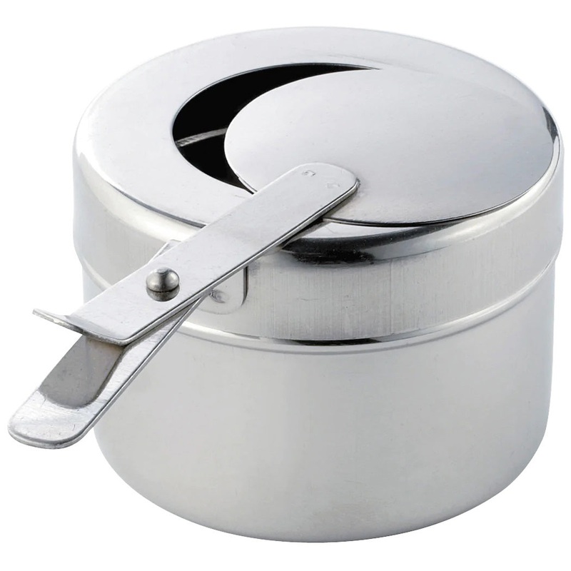 Browne 575126-5 Stainless Steel Chafing Fuel Holder with Sliding Cover 3-1/2" dia.