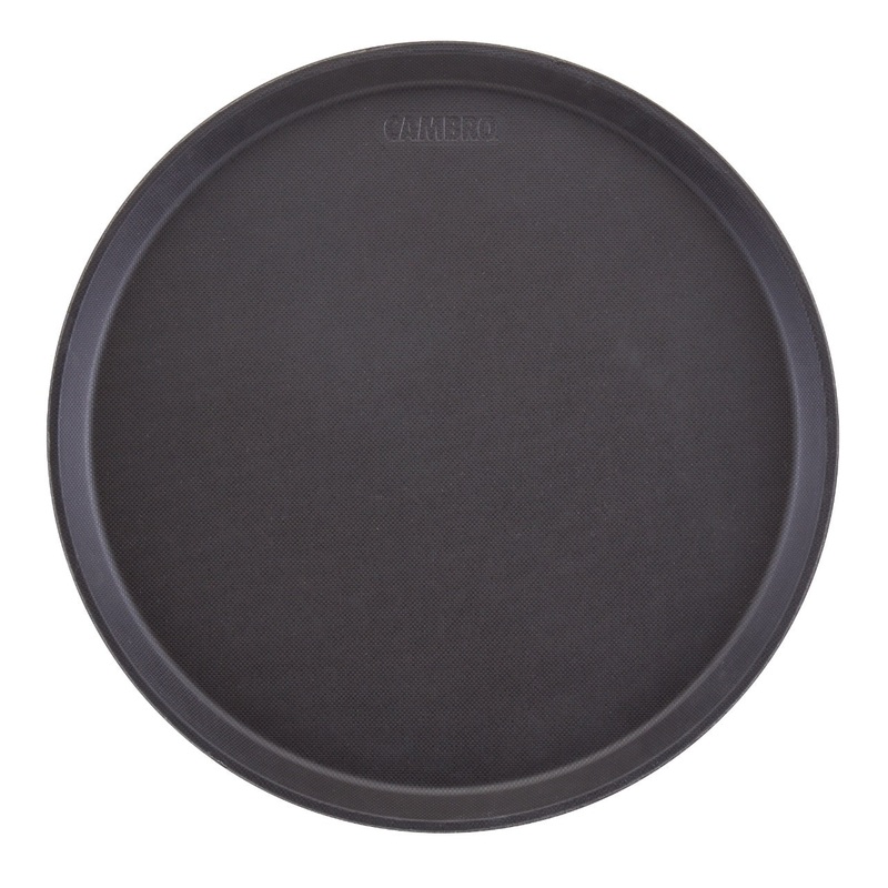 Cambro 1400CT110 Camtread Non-Skid Serving Tray 14" Rnd- Black Satin