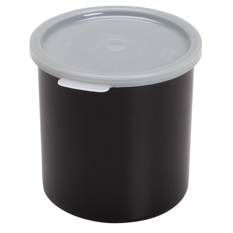 Cambro CP12110 Plastic Round Crock w/ Lid 1.2 Qt. - Black
