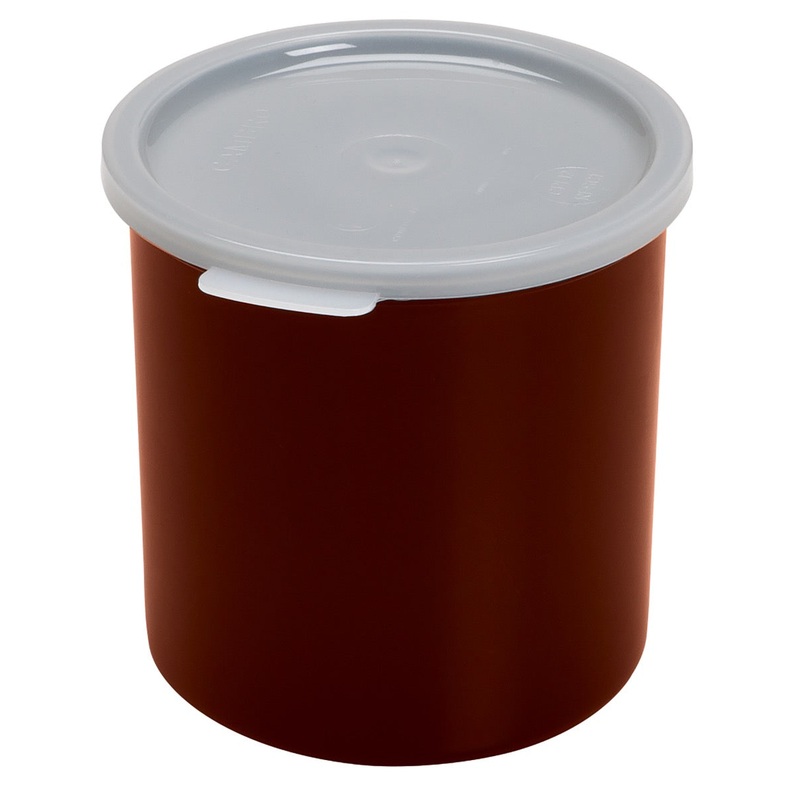 Cambro CP12195 Plastic Round Crock w/ Lid 1.2 Qt. - Reddish Brown