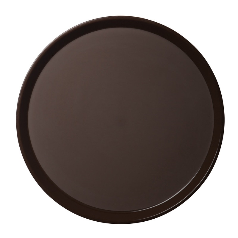 Cambro PT1400167 - Polytread Non-Skid Serving Tray 14" Round - Brown