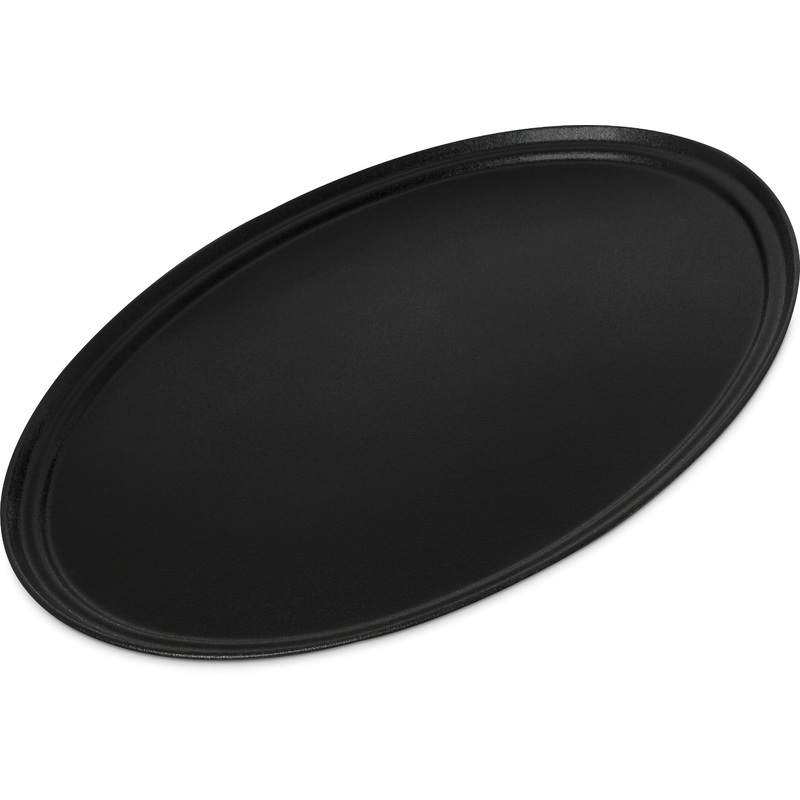 Carlisle 3100GR2004 Griptite 2 Fiberglass Oval Serving Tray 31-1/2" - Black