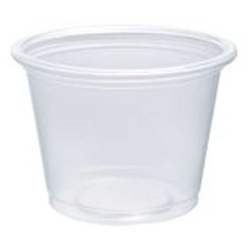 Dart Solo 100PC Conex Complements Small Translucent Plastic Portion Cup 1 oz. - 125/Bag