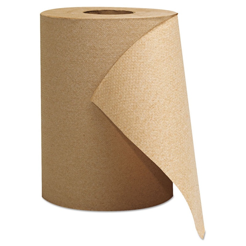 GEN G1804 Brown 1-Ply Hardwound Paper Towel Roll 300' - 12/Case