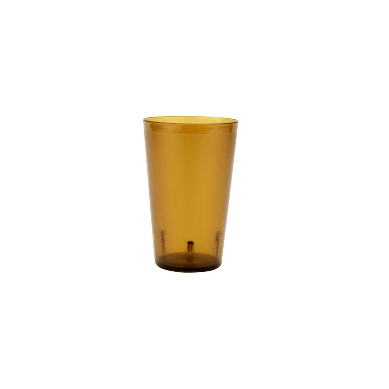 GET 5032-1-A Short SAN Plastic Stackable Pebbled Textured Tumbler 32 oz. - Amber - 24/Case