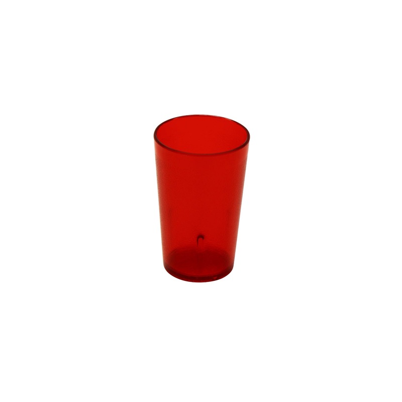 GET 6605-1-R SAN Plastic Stackable Pebbled Textured Tumbler 5 oz. - Red - 24/Case