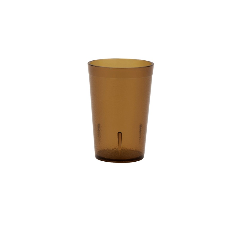 GET 6608-1-A SAN Plastic Stackable Pebbled Textured Tumbler 8 oz. - Amber - 24/Case