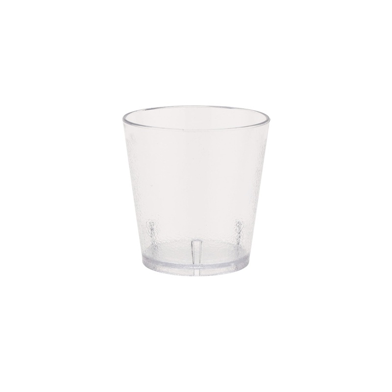 GET 6609-1-CL Short SAN Plastic Stackable Pebbled Textured Tumbler 9 oz. - Clear - 24/Case