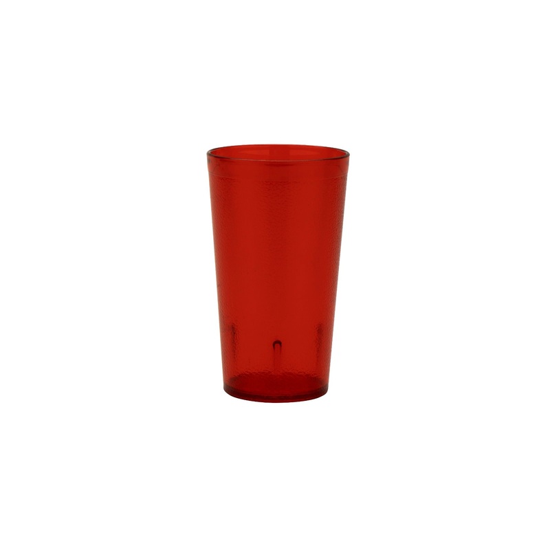 GET 6612-1-R SAN Plastic Stackable Pebbled Textured Tumbler 12 oz. - Red - 24/Case