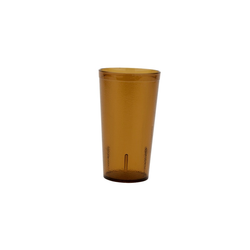 GET 6616-1-A SAN Plastic Stackable Pebbled Textured Tumbler 16 oz. - Amber - 24/Case