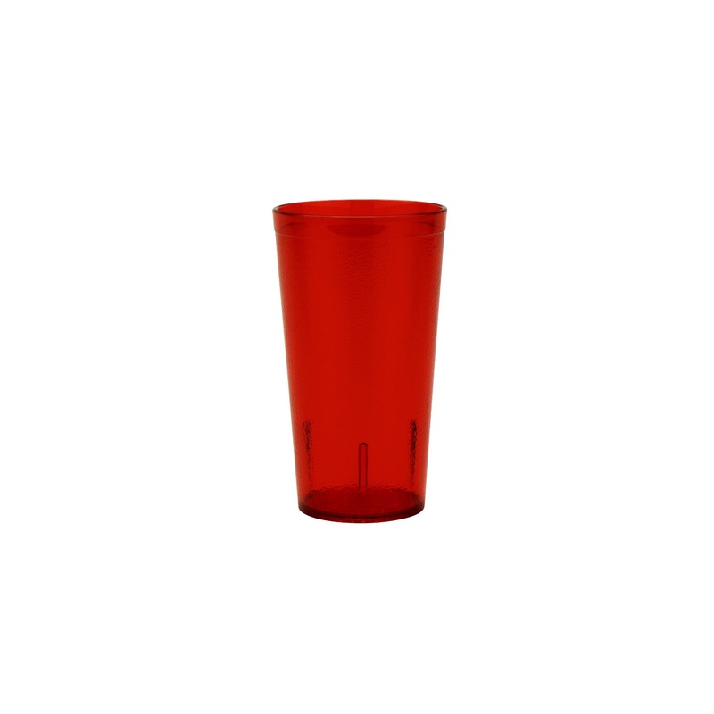 GET 6616-1-R SAN Plastic Stackable Pebbled Textured Tumbler 16 oz. - Red - 24/Case