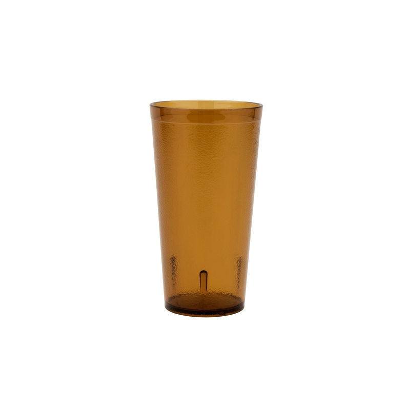 GET 6620-1-A SAN Plastic Stackable Pebbled Textured Tumbler 20 oz. - Amber - 24/Case