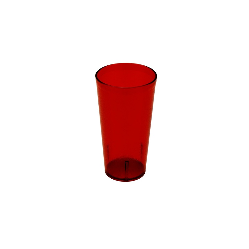 GET 6620-1-R SAN Plastic Stackable Pebbled Textured Tumbler 20 oz. - Red - 24/Case