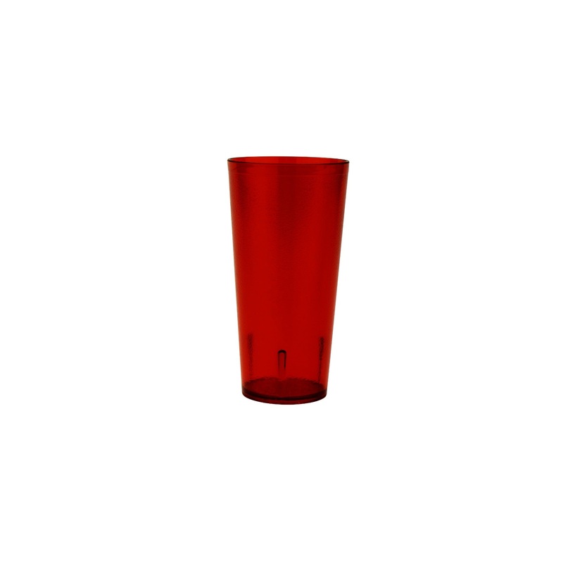 GET 6624-1-R SAN Plastic Stackable Pebbled Textured Tumbler 24 oz. - Red - 24/Case