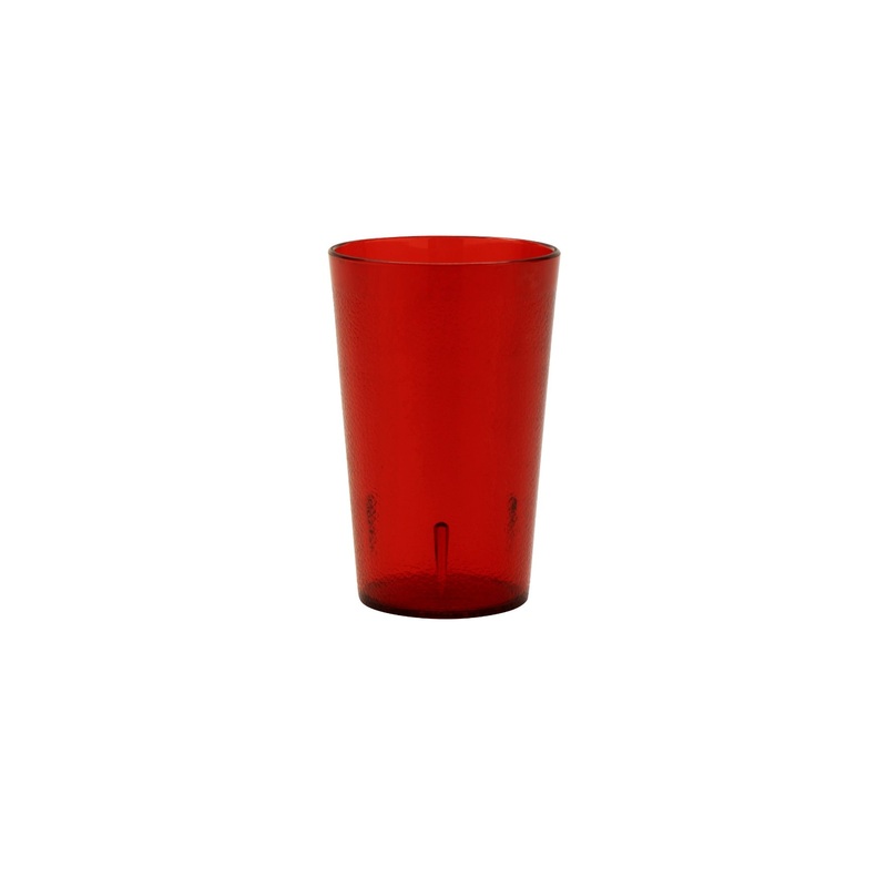 GET 6695-1-R SAN Plastic Stackable Pebbled Textured Tumbler 9-1/2 oz. - Red - 24/Case
