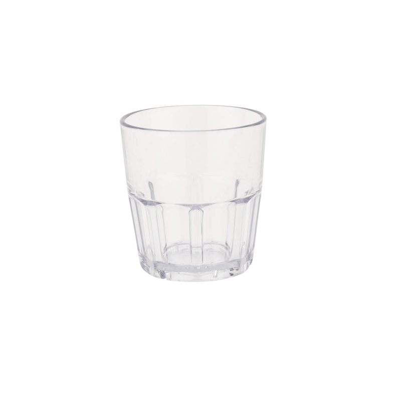GET 9909-1-CL Bahama SAN Plastic Stackable Paneled Rock Tumbler 9 oz. - Clear - 24/Case
