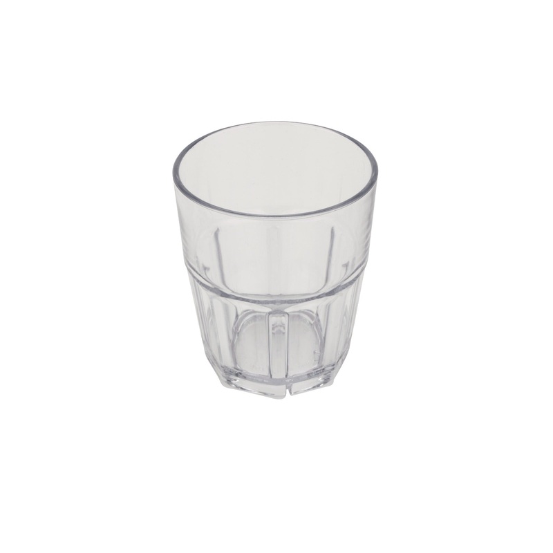GET 9912-1-CL Bahama SAN Plastic Stackable Paneled Double Rock Tumbler 12 oz. - Clear - 24/Case