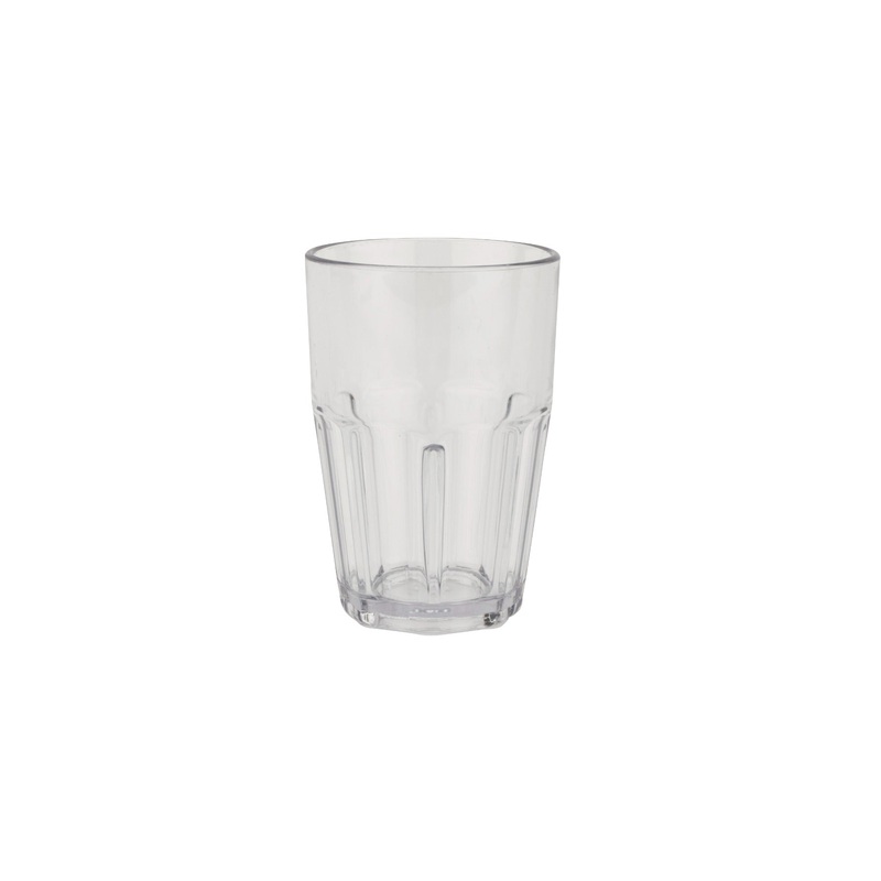 GET 9914-1-CL Bahama SAN Plastic Stackable Paneled Double Rock Tumbler 14 oz. - Clear - 24/Case