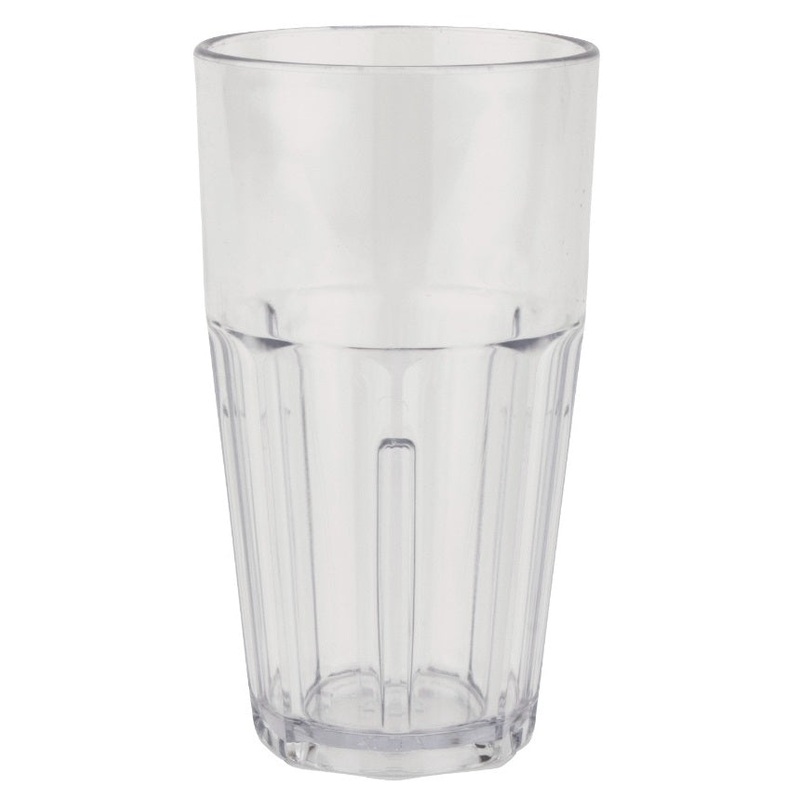 GET 9916-1-CL Bahama SAN Plastic Stackable Paneled Cooler Tumbler 16 oz. - Clear - 24/Case