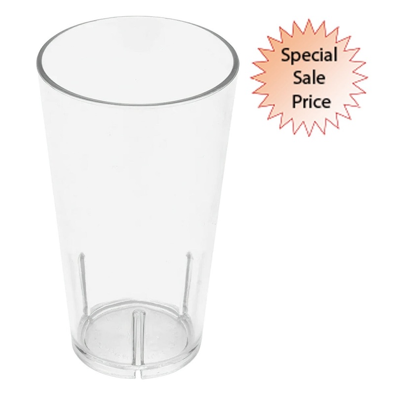 GET S-15-1-CL San Plastic Stackable Shaker / Tumbler 14 oz. - Clear - 24/Case