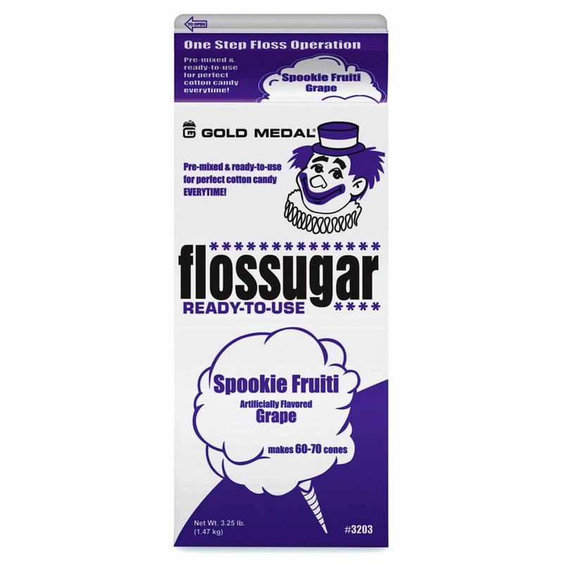 Gold Medal 3203 Flossugar Cotton Candy Floss Sugar 1/2 gal. - Spookie Fruiti (Grape)