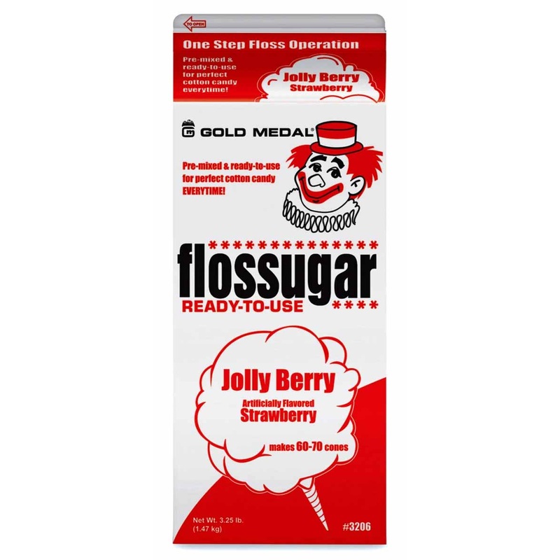 Gold Medal 3206 Flossugar Cotton Candy Floss Sugar 1/2 gal. - Jolly Berry (Strawberry)
