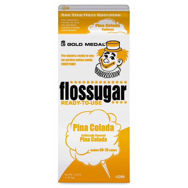 Gold Medal 3209 Flossugar Cotton Candy Floss Sugar 1/2 gal. - Pina Colada (Pineapple)