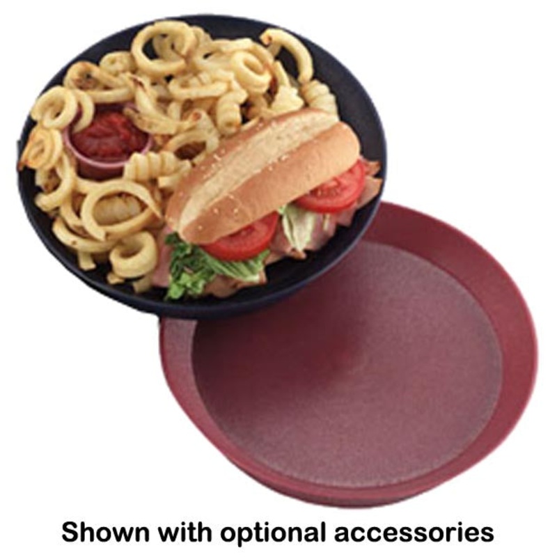 HS Inc. HS1038SB-PK Polypropylene Round Deli Server with Short Base 10" - Paprika