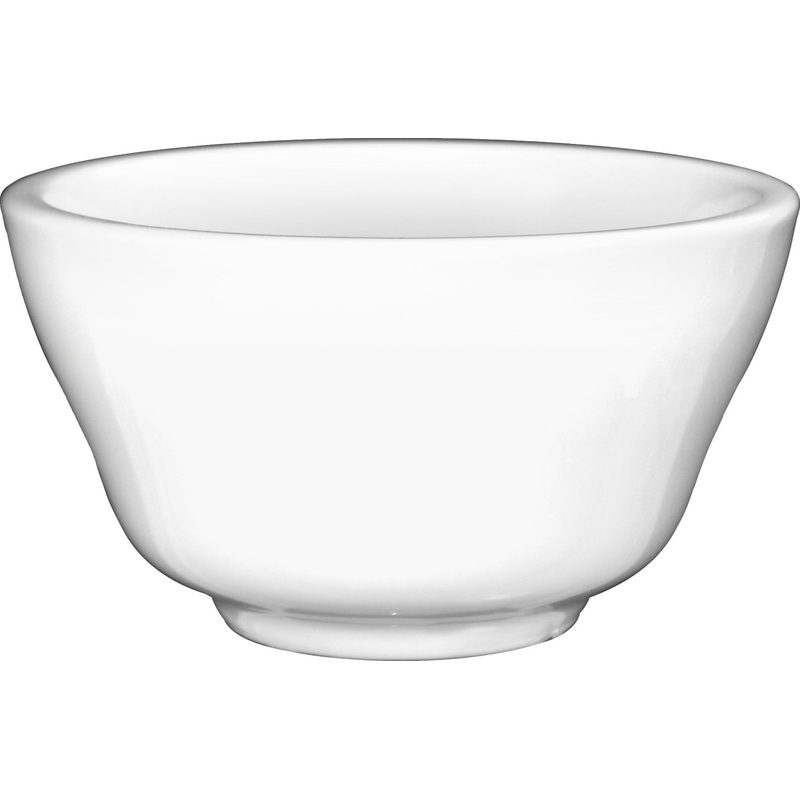 International Tableware BL-4 Bristol Bright White Rolled Edge China Bouillon Cup / Pasta Bowl 7-1/2 oz. - 36/Case