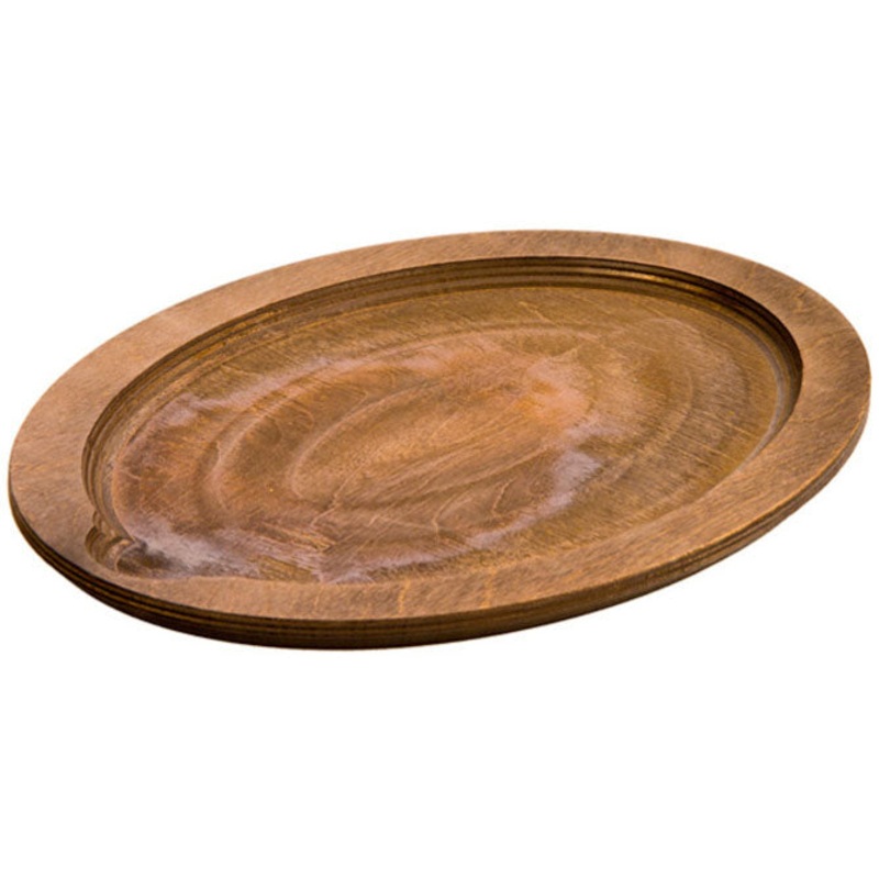 Lodge UJOP Jumbo Oval Wood Underliner with Walnut Finish 15-1/4" x 11-3/4" - fits LJOSH3 Griddle