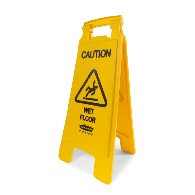 Rubbermaid FG611277YEL 2-Sided "Caution Wet Floor" Floor Safety Sign 26" - Yellow