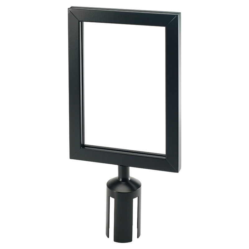 Winco CGSF-12K Removable Steel Stanchion Top Sign Frame 8-3/4"W x 17-1/2"H - Black