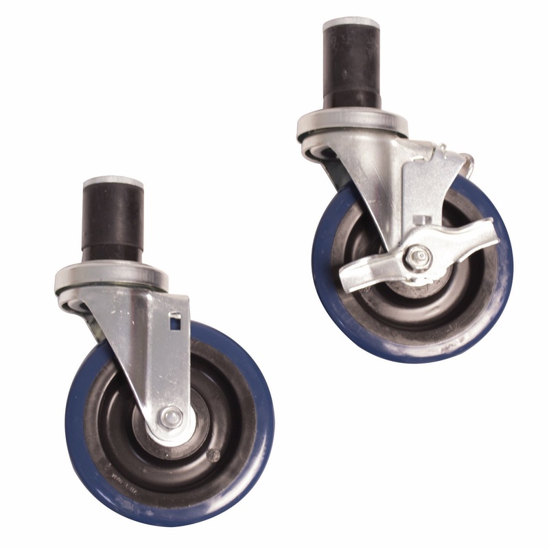 Advance Tabco TA-255 Super Heavy Duty Swivel Stem Casters 5" - 4/set (2 with Brakes)