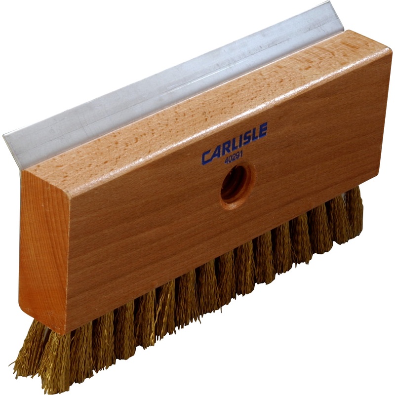 Carlisle 4029100 Sparta Pizza Oven / Grill Brush & Scraper Head with Brass Wire Bristles 8-1/2"