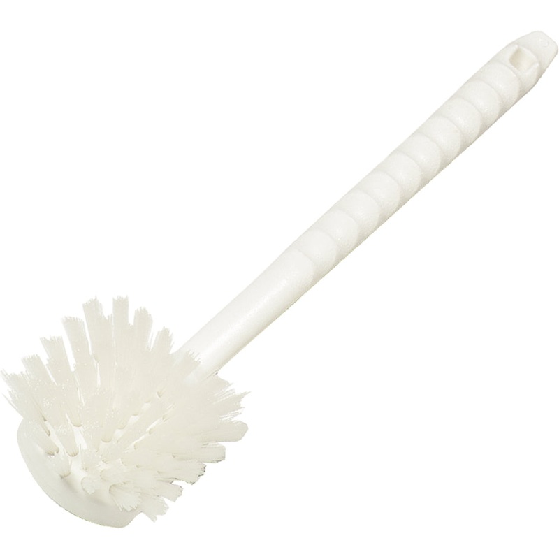Carlisle 4050000 Sparta All Purpose Kitchen / Utility Scrub Brush with Medium Stiff Nylon Bristles & Pistol Grip Poly Handle 20" - White