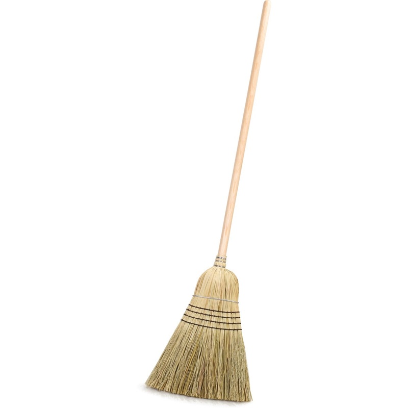 Carlisle 4135467 Heavy Duty 5-Stitch (#30) Warehouse Corn Broom 56" - Natural
