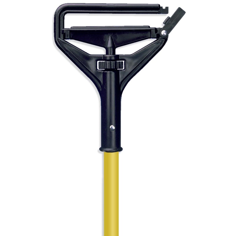 Continental Commercial A70312 Fiberglass #94 Speed Change Wet Mop Handle with Plastic Break-Away Head 60"L - Yellow