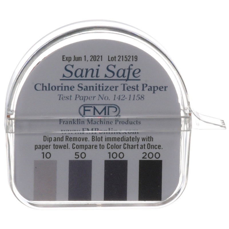 FMP 142-1158 Chlorine Sanitizer Test Kit 10-200 ppm - 15' Roll