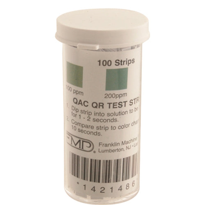 FMP 142-1486 Litmus Test Strips 100-400 ppm for Quaternary Ammonia Compounds (QUAT) - 100 Strips per Pack