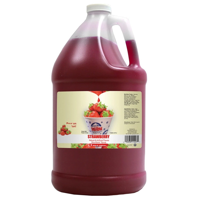 Gold Medal 1227 Ready-To-Use Sno-Treat Flavors Sno-Kone Syrup 1 gal. - Strawberry