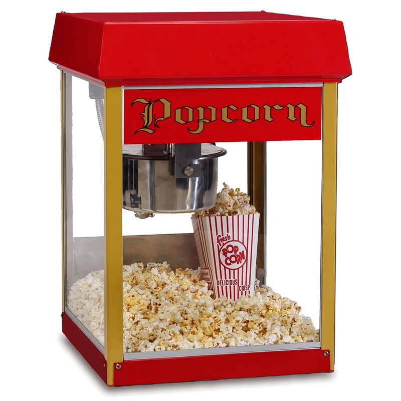 Gold Medal 2404 Red Fun Pop Popcorn Popper with 4 oz. Kettle & Red Dome - 120v