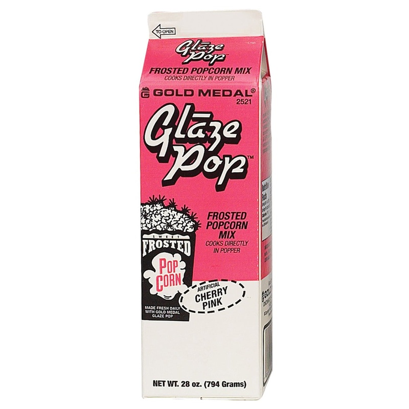 Gold Medal 2521 Glaze Pop Frosted Popcorn Mix 28 oz. - Cherry Pink